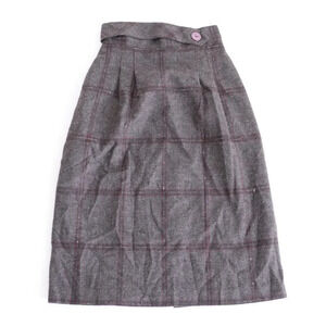 Vintage Partial Wool Skirt - Plaid-  Size 30